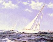 The Americas Cup Race, The Yachts Resolute And Shamrock - 蒙塔古·道森